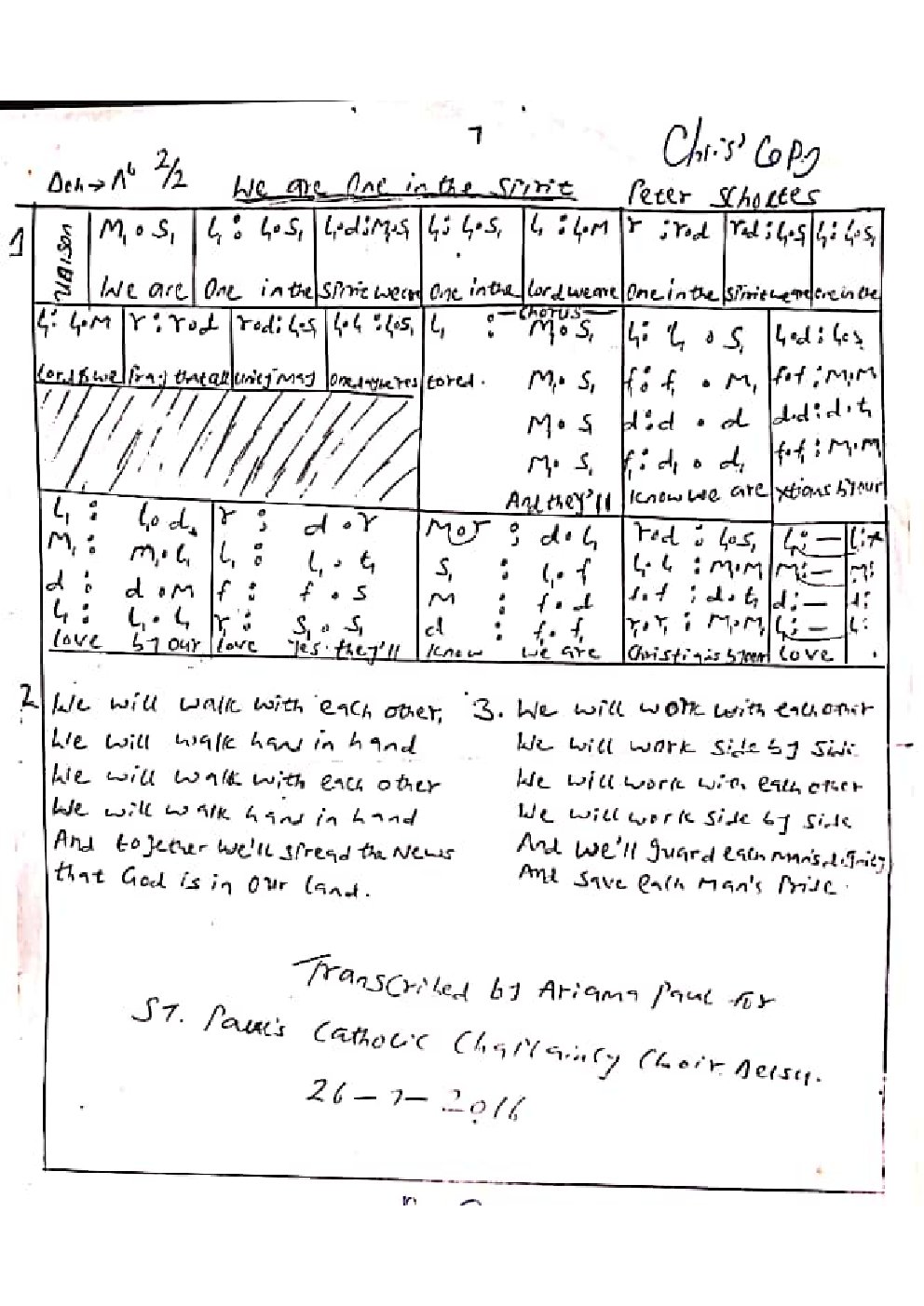 We are one in the spirit - Choir Script PDF Thumbnail