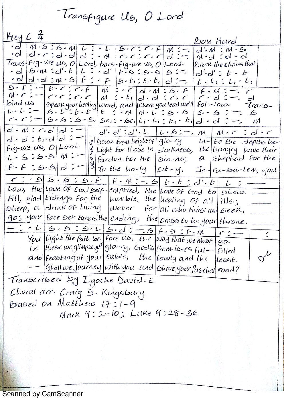 Transfigure Us, O Lord