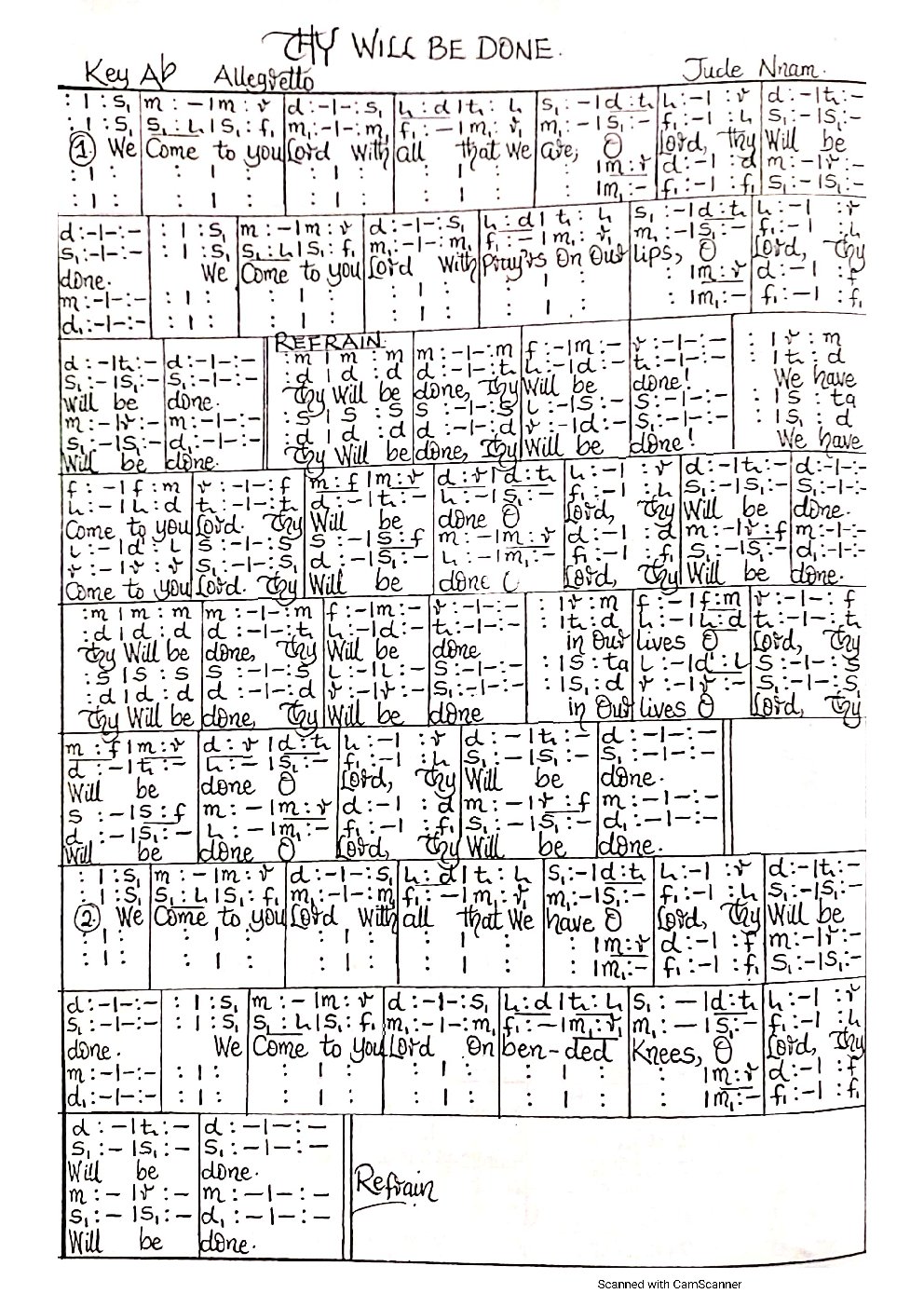 Thy Will Be Done - Choir Script PDF Thumbnail