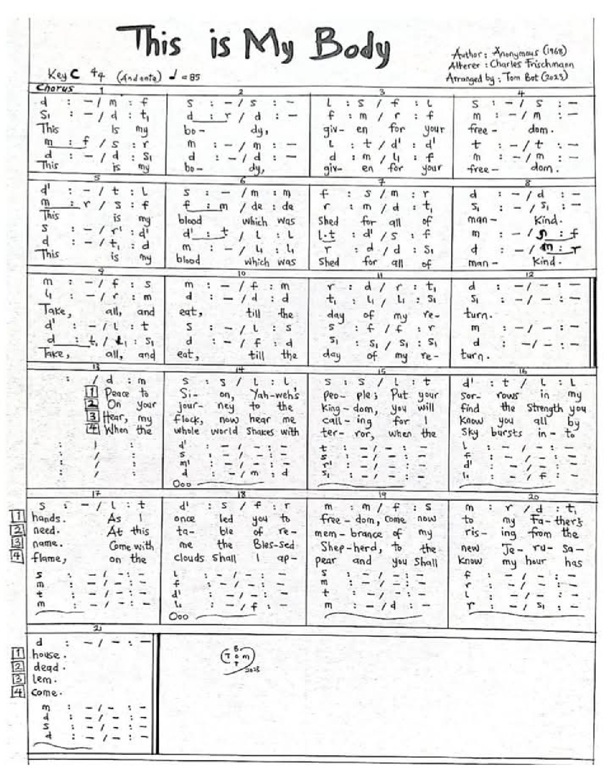 This Is My Body - Choir Script PDF Thumbnail