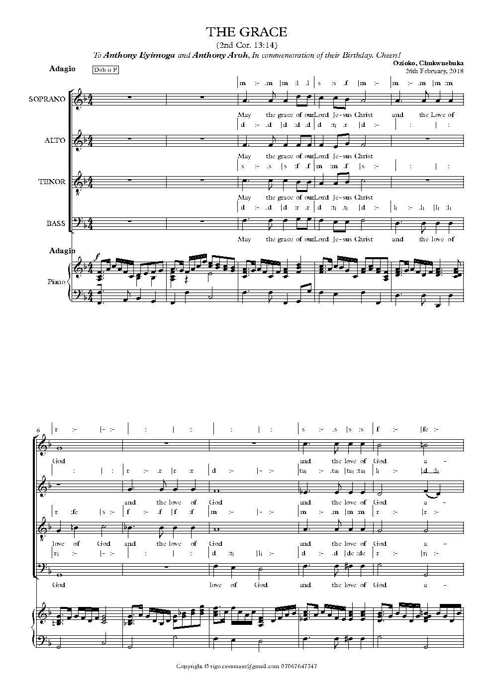 THE GRACE - Choir Script PDF Thumbnail