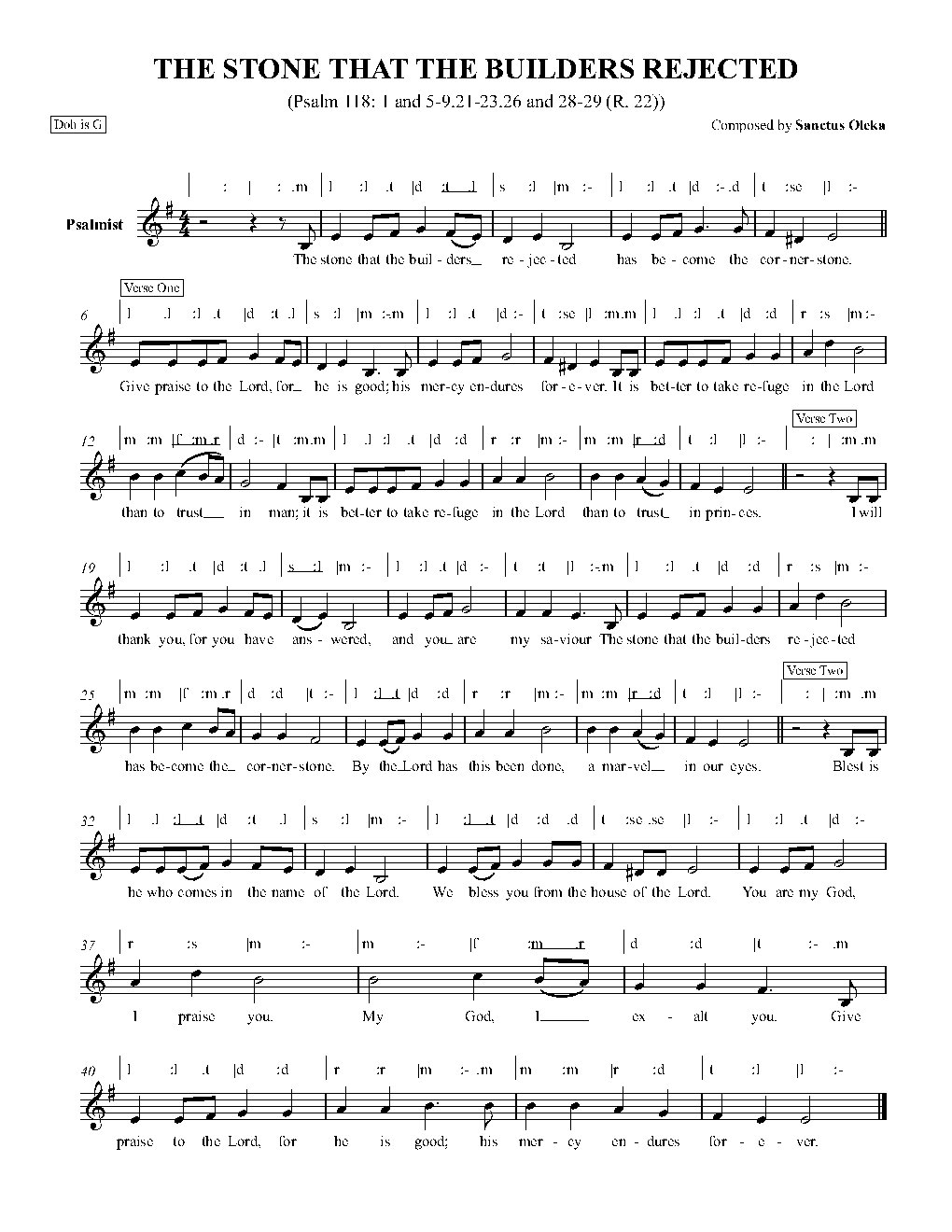 THE STONE THAT THE BUILDERS REJECTED - Choir Script PDF Thumbnail