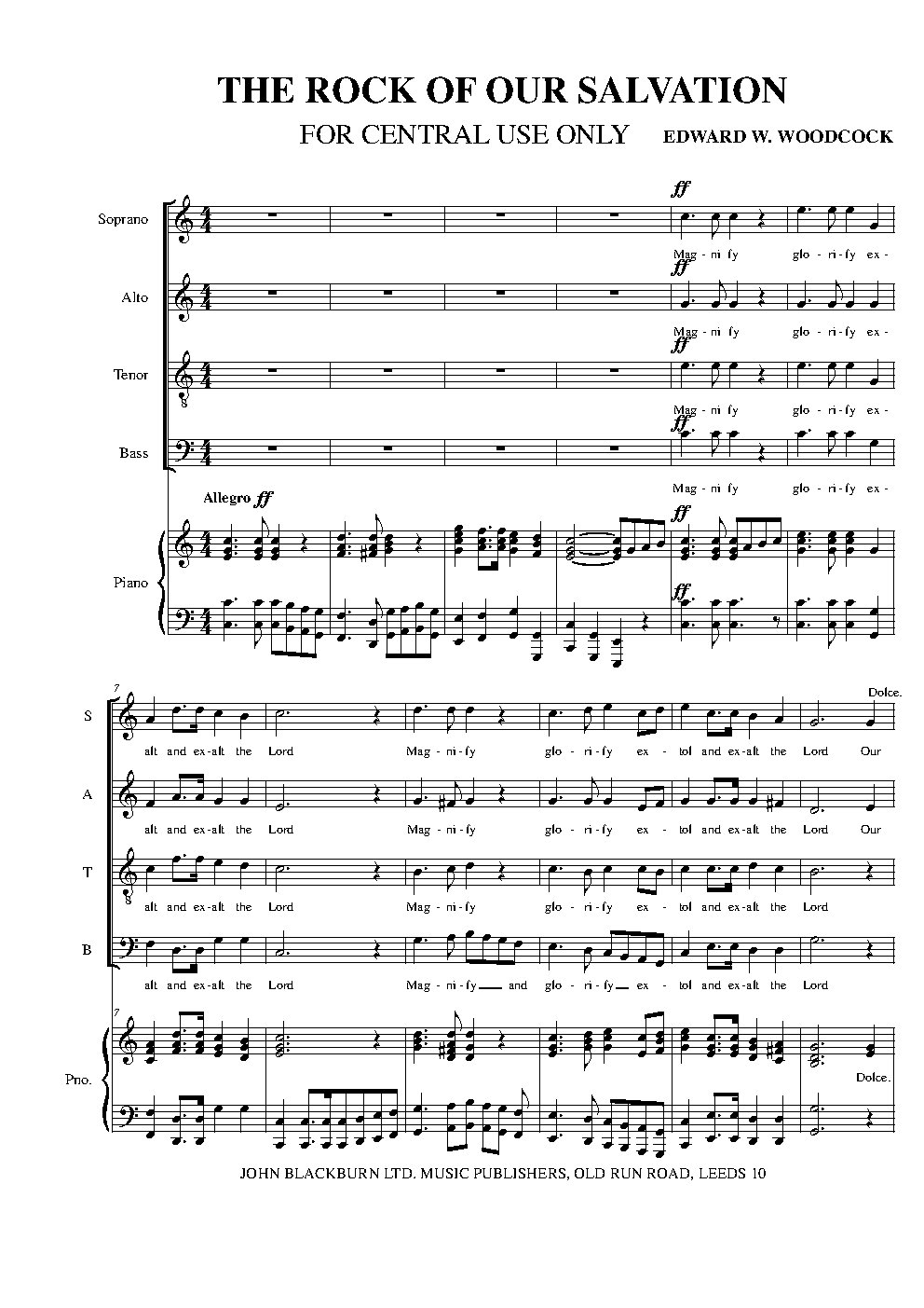 THE ROCK OF OUR SALVATION - Choir Script PDF Thumbnail