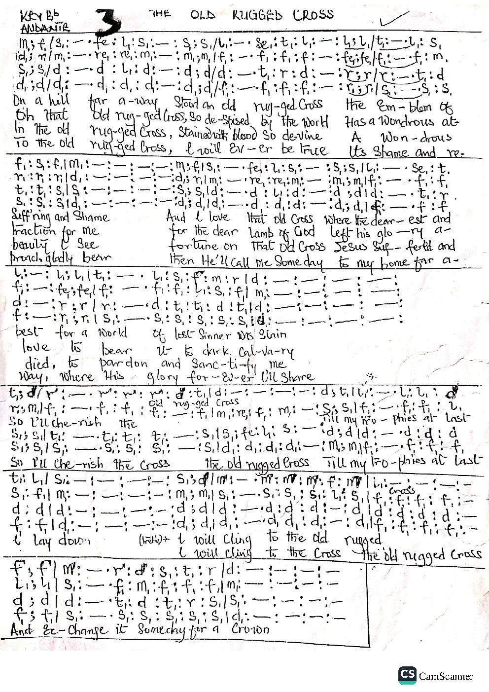 THE OLD RUGGED CROSS - Choir Script PDF Thumbnail