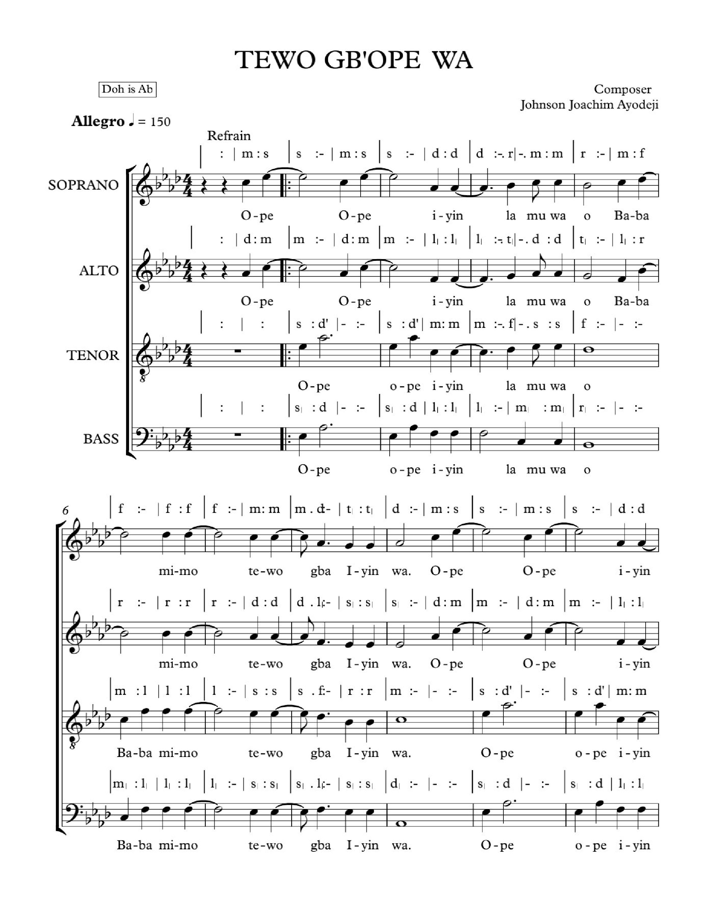 TEWO GB'OPE WA - Choir Script PDF Thumbnail