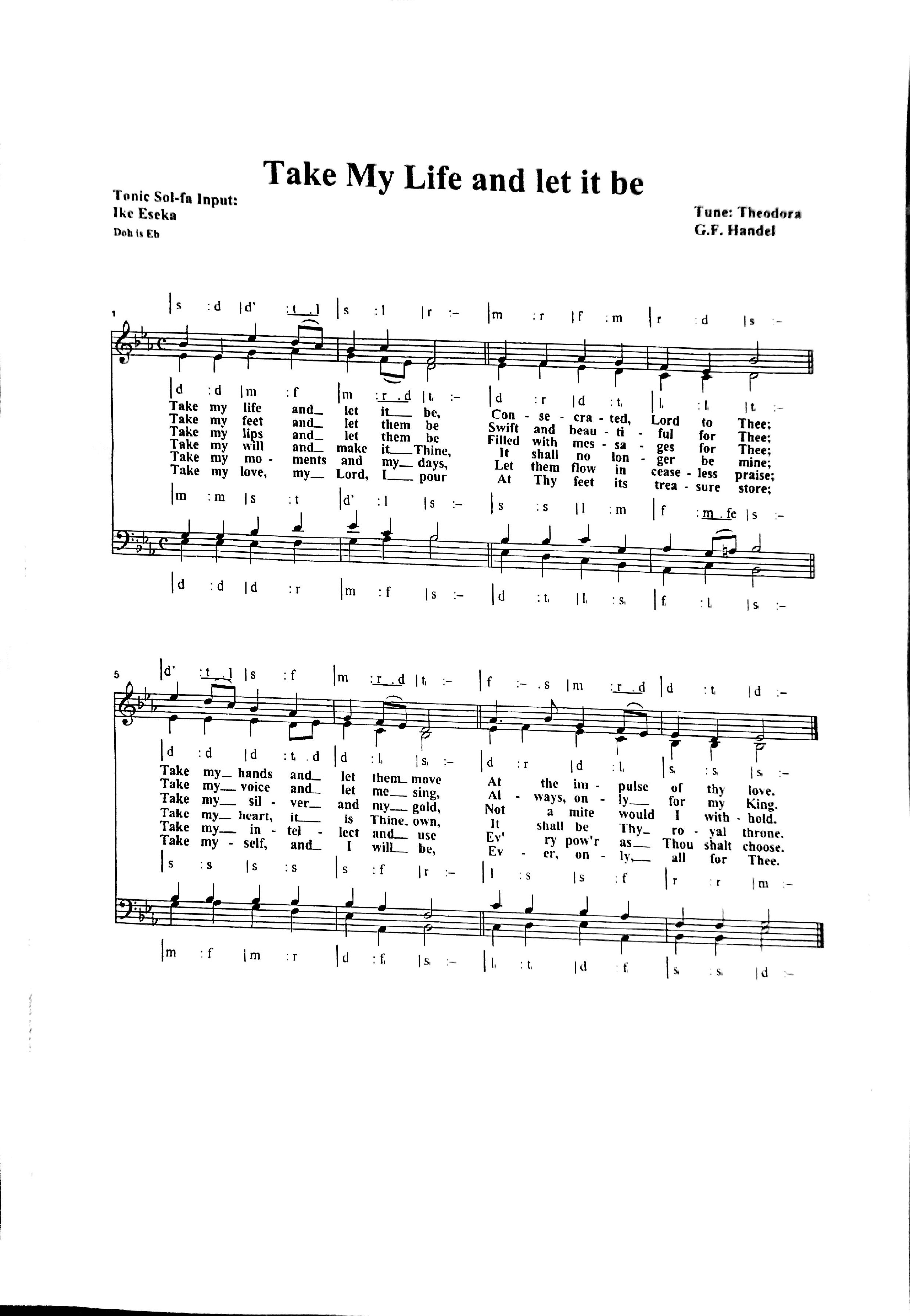 Take My Life and let it be - Choir Script PDF Thumbnail