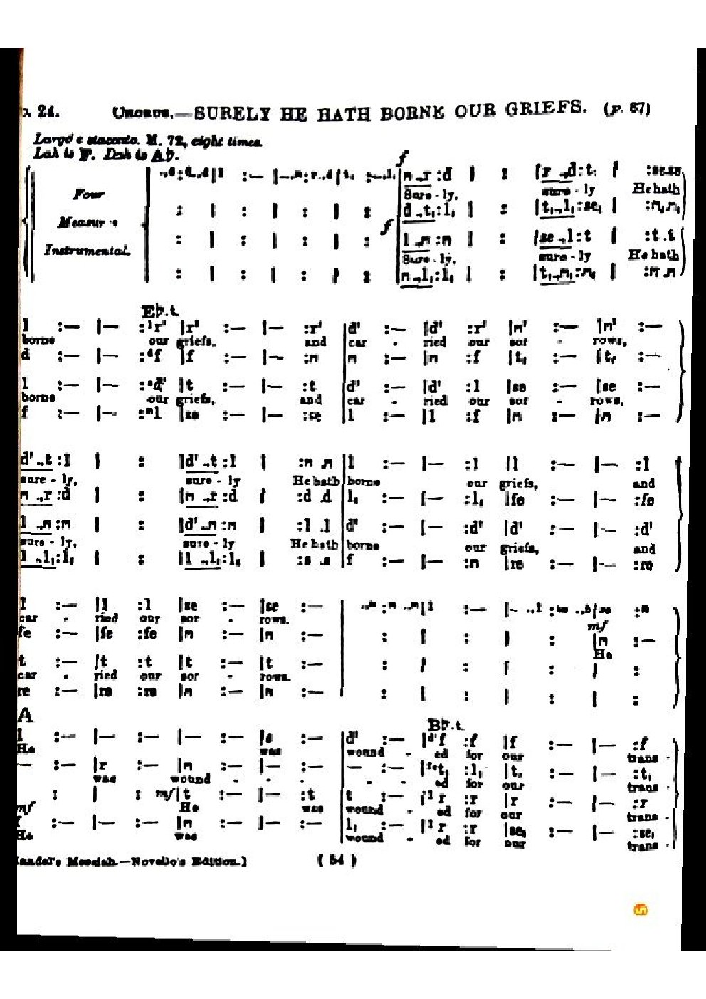 CHORUS. - SURELY HE HATH BORNE OUR GRIEFS. - Choir Script PDF Thumbnail