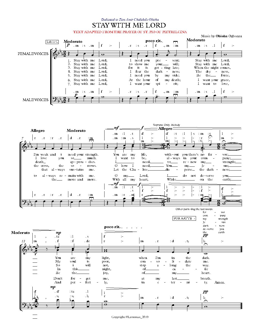STAY WITH ME LORD