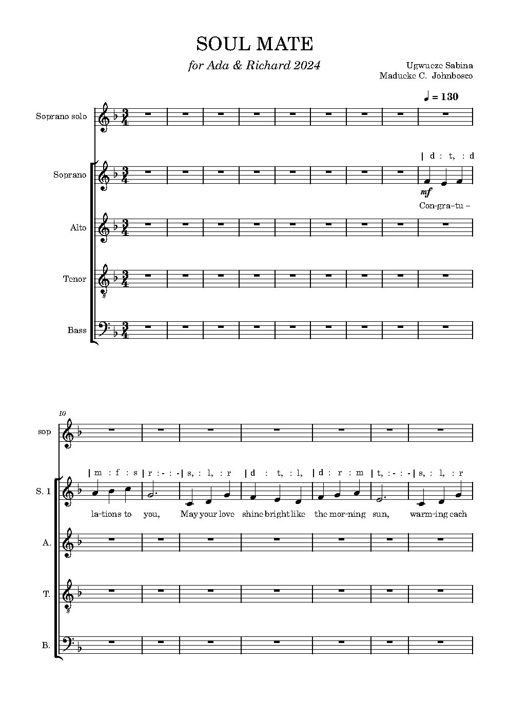 SOUL MATE - Choir Script PDF Thumbnail