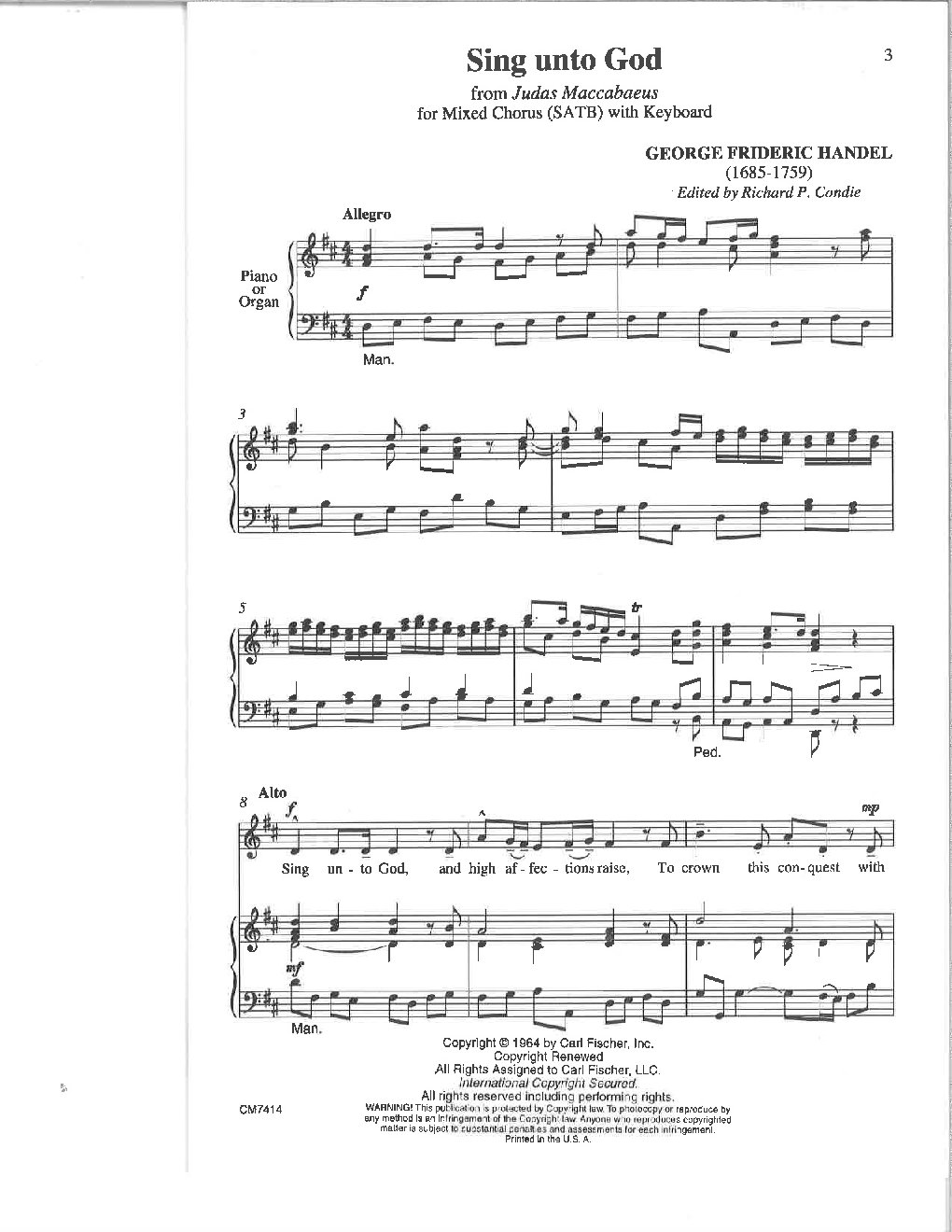 Sing unto God - Choir Script PDF Thumbnail