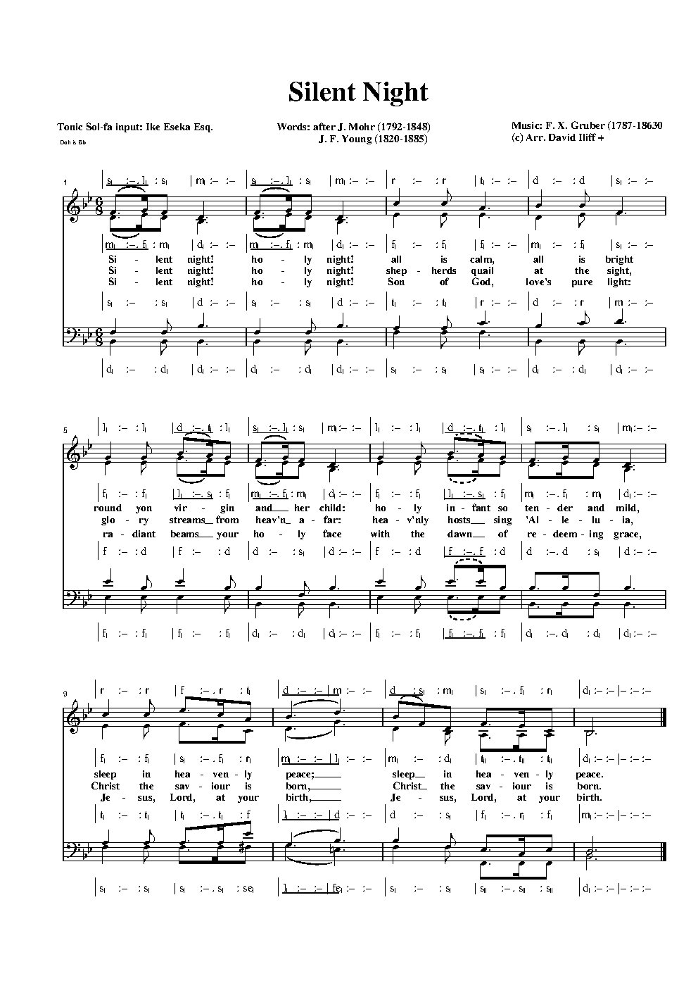 Silent Night - Choir Script PDF Thumbnail
