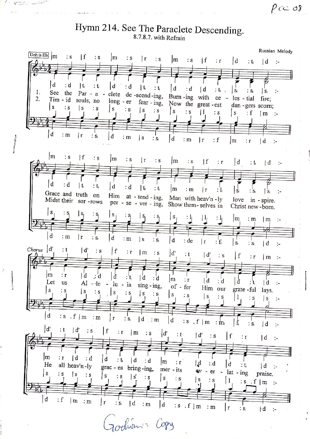 Hymn 214. See The Paraclete Descending.