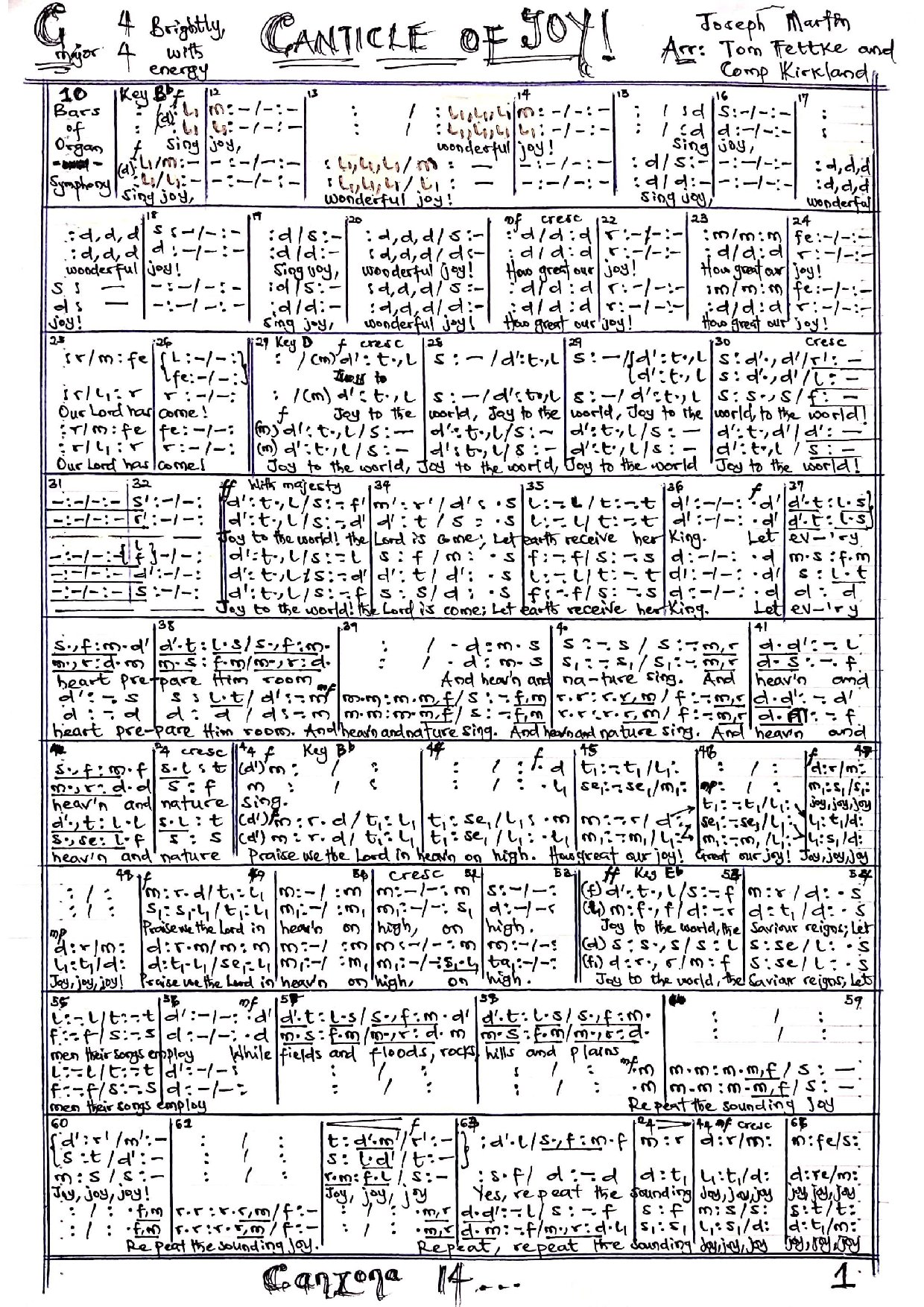 (Christmas) Canticle Of Joy! - Download Choir Script PDF