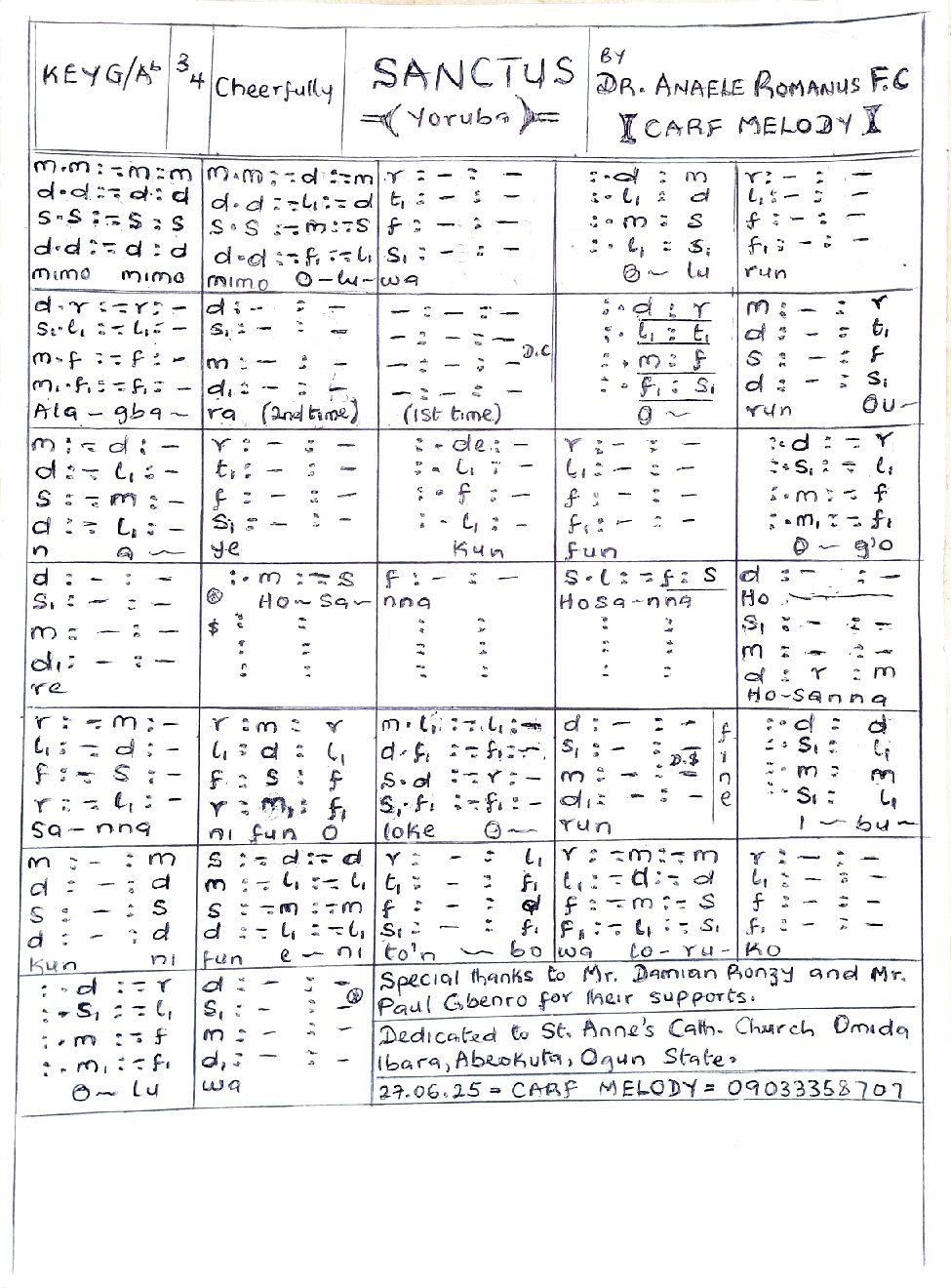 SANCTUS (Yoruba)
