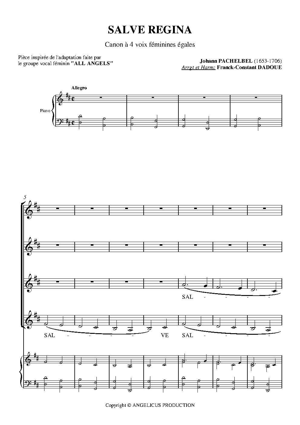 SALVE REGINA - Choir Script PDF Thumbnail