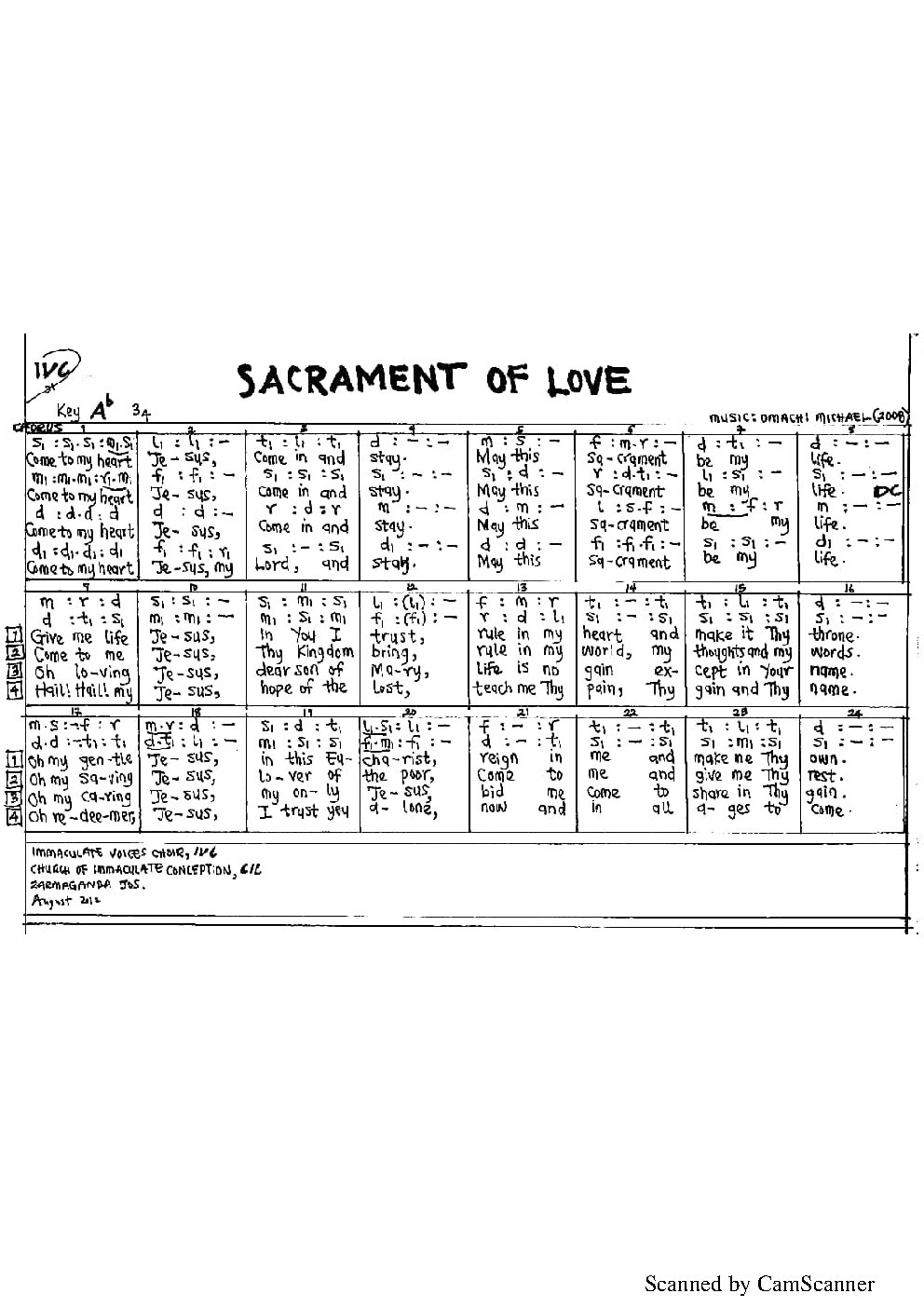 SACRAMENT OF LOVE