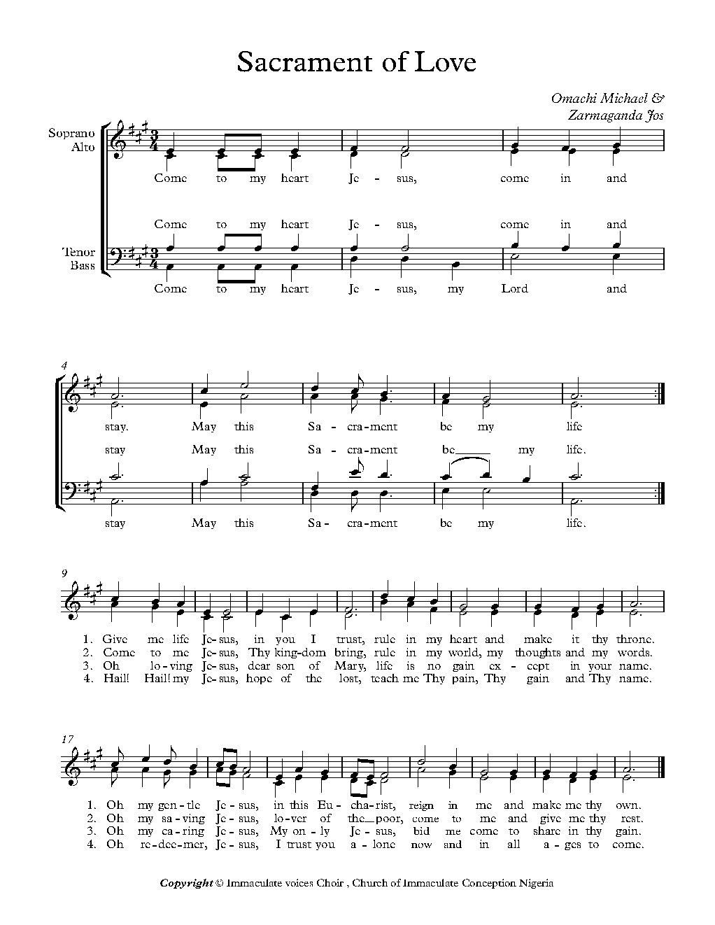 Sacrament of Love - Choir Script PDF Thumbnail