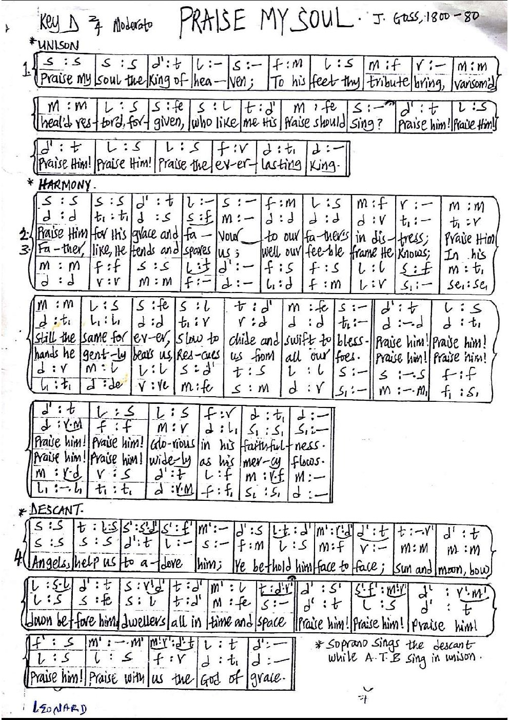 Praise My Soul - Choir Script PDF Thumbnail