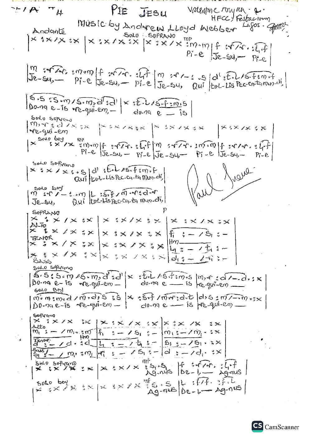 Pie Jesu - Choir Script PDF Thumbnail