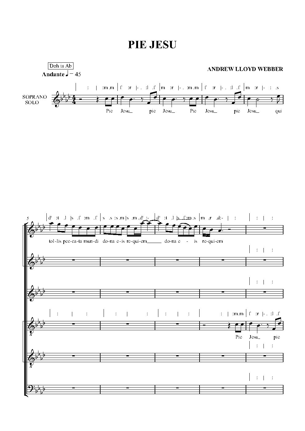 PIE JESU - Choir Script PDF Thumbnail
