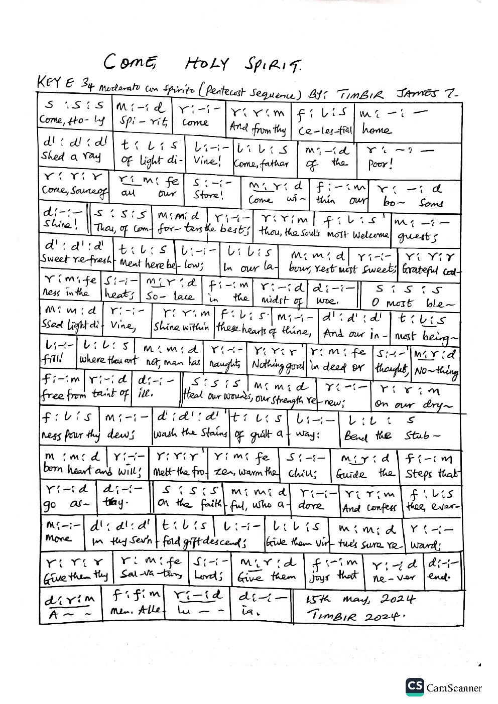 COME, HOLY SPIRIT. - Choir Script PDF Thumbnail