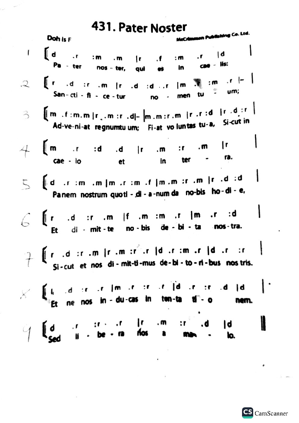 Pater Noster - Choir Script PDF Thumbnail