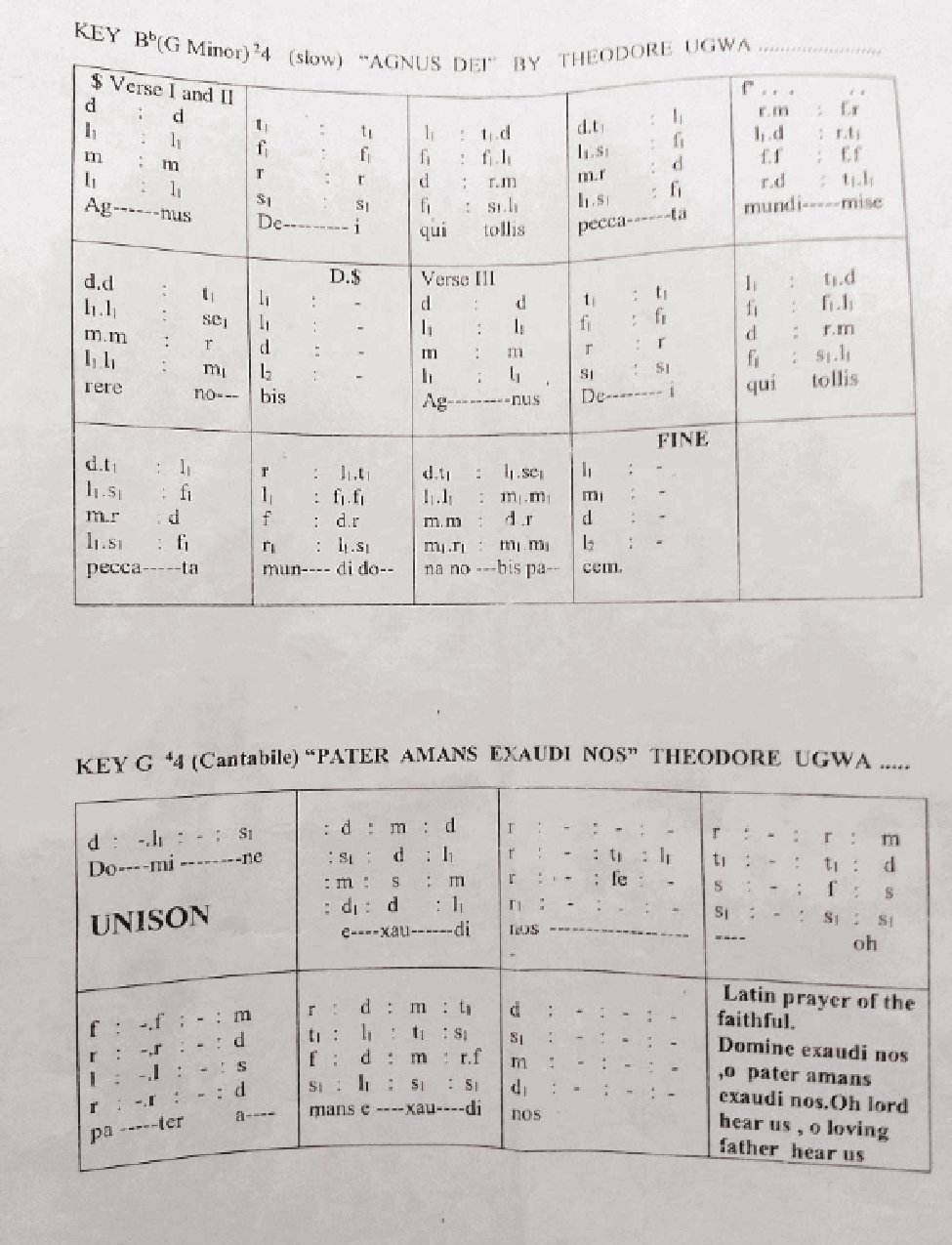 AGNUS DEI / PATER AMANS EXAUDI NOS
