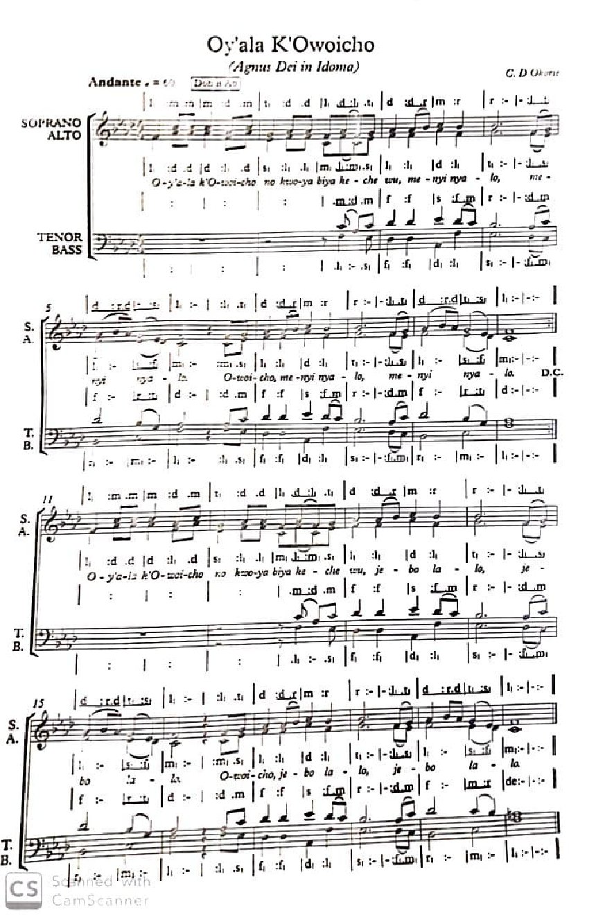 Oy'ala K'Owoicho (Agnus Dei in Idoma)