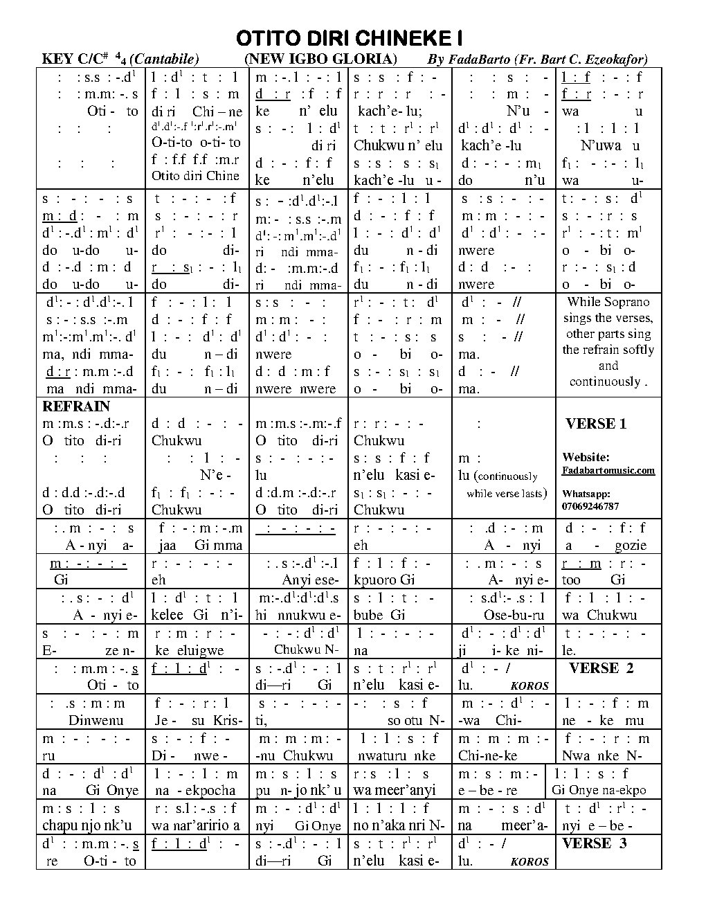 OTITO DIRI CHINEKE I - Choir Script PDF Thumbnail