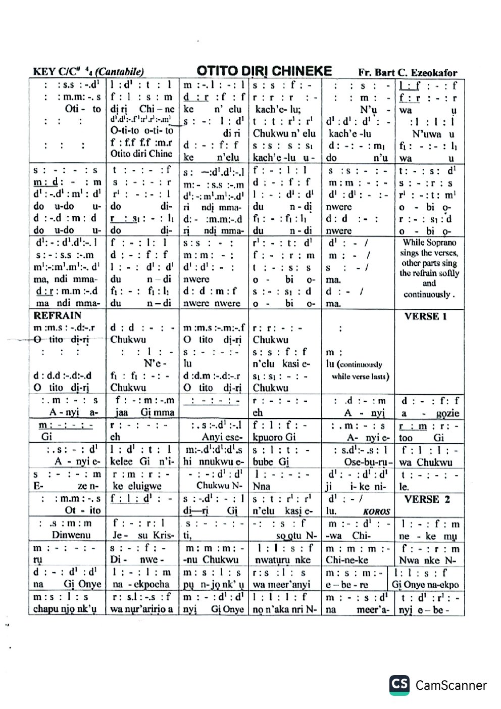 OTITO DIRI CHINEKE - Choir Script PDF Thumbnail