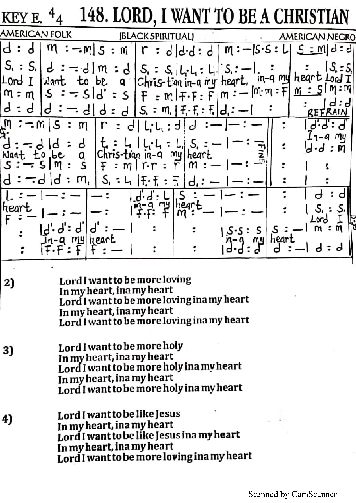 (Com) Lord I Want To Be A Christian - Download Choir Script PDF
