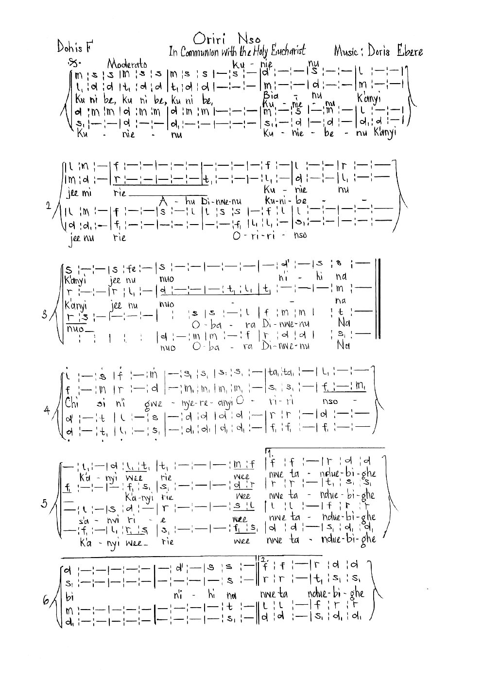 Oriri Nso - Choir Script PDF Thumbnail