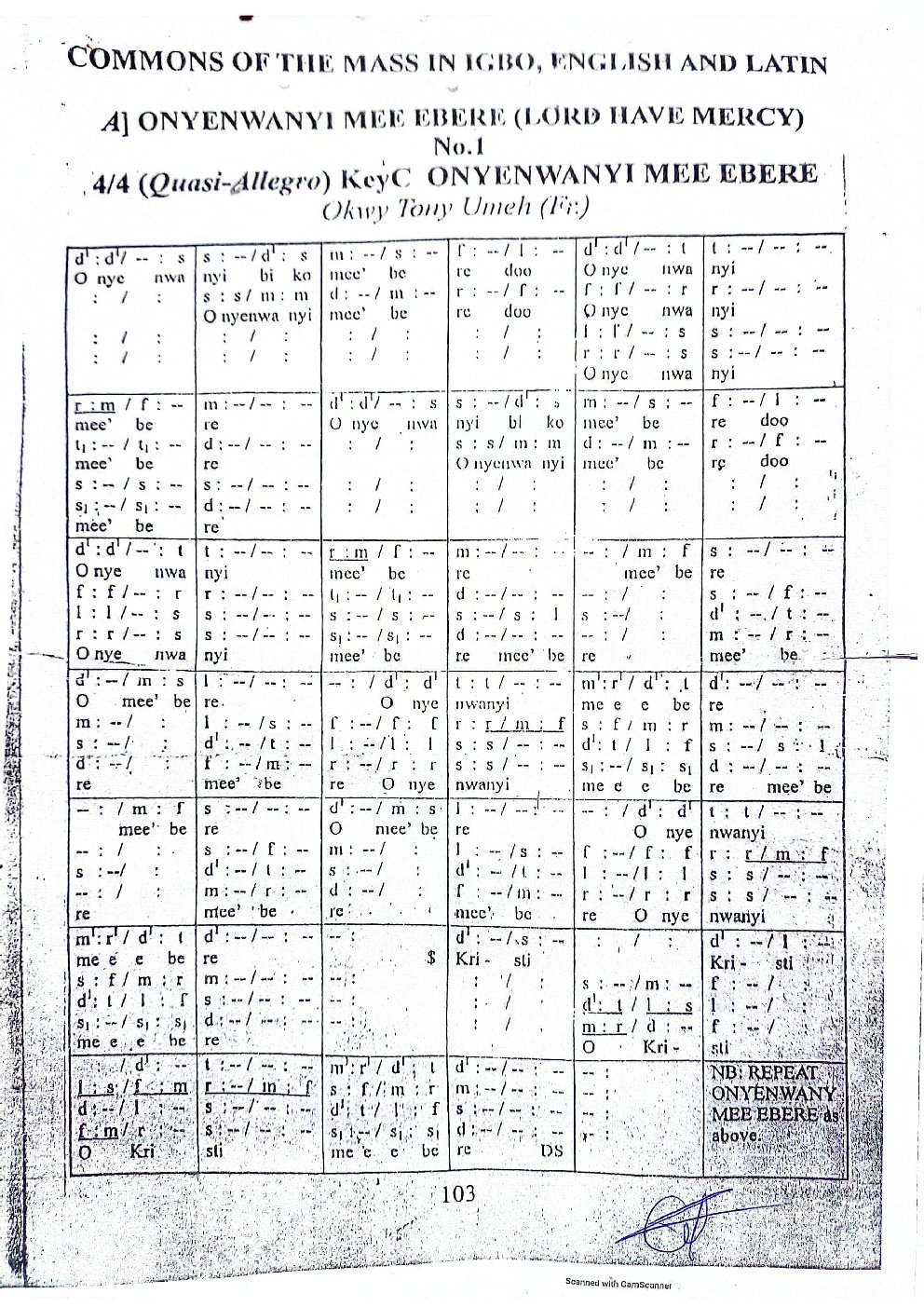 ONYENWANYI MEE EBERE - Choir Script PDF Thumbnail