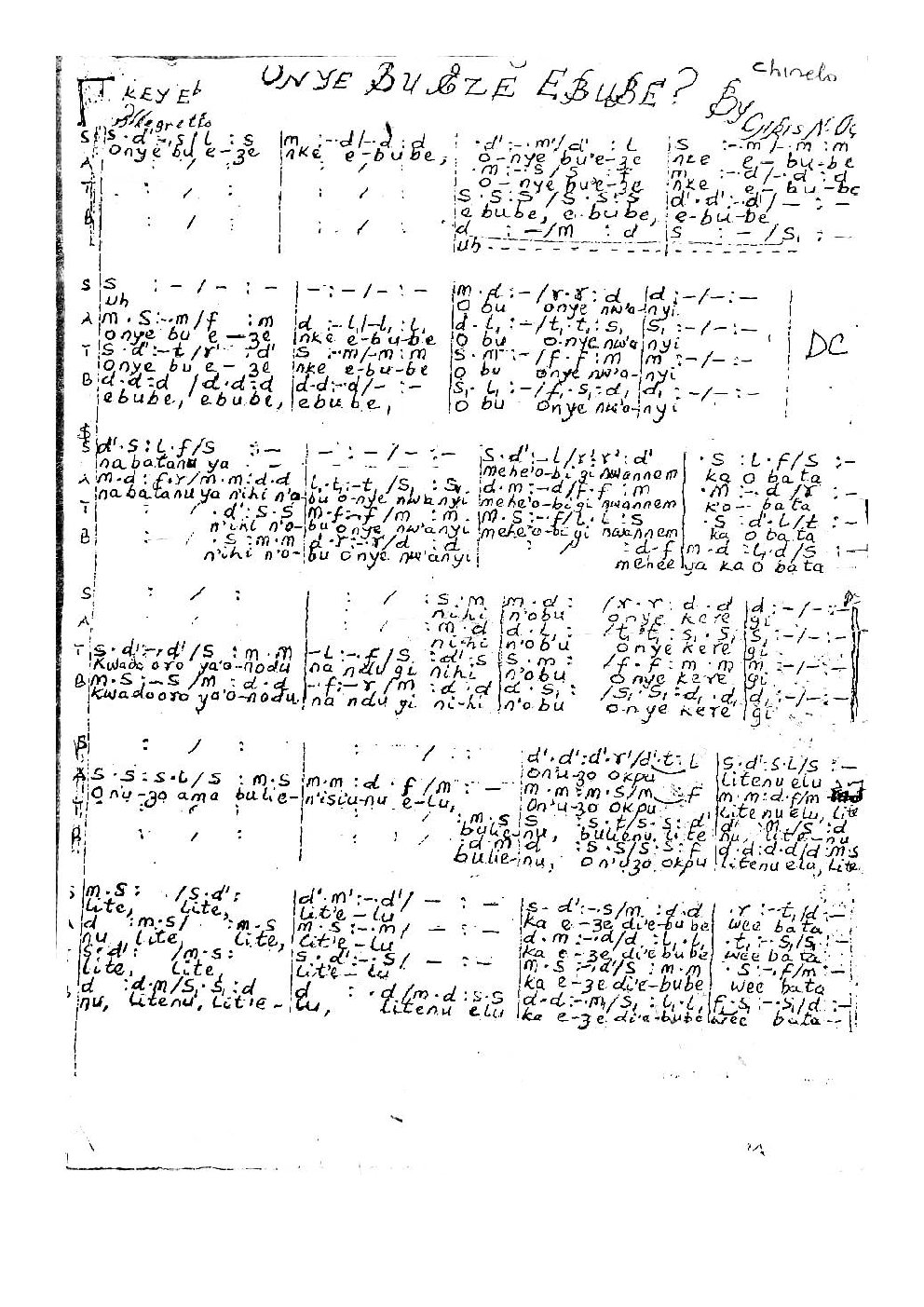 ONYE BU EZE EBUBE? - Choir Script PDF Thumbnail