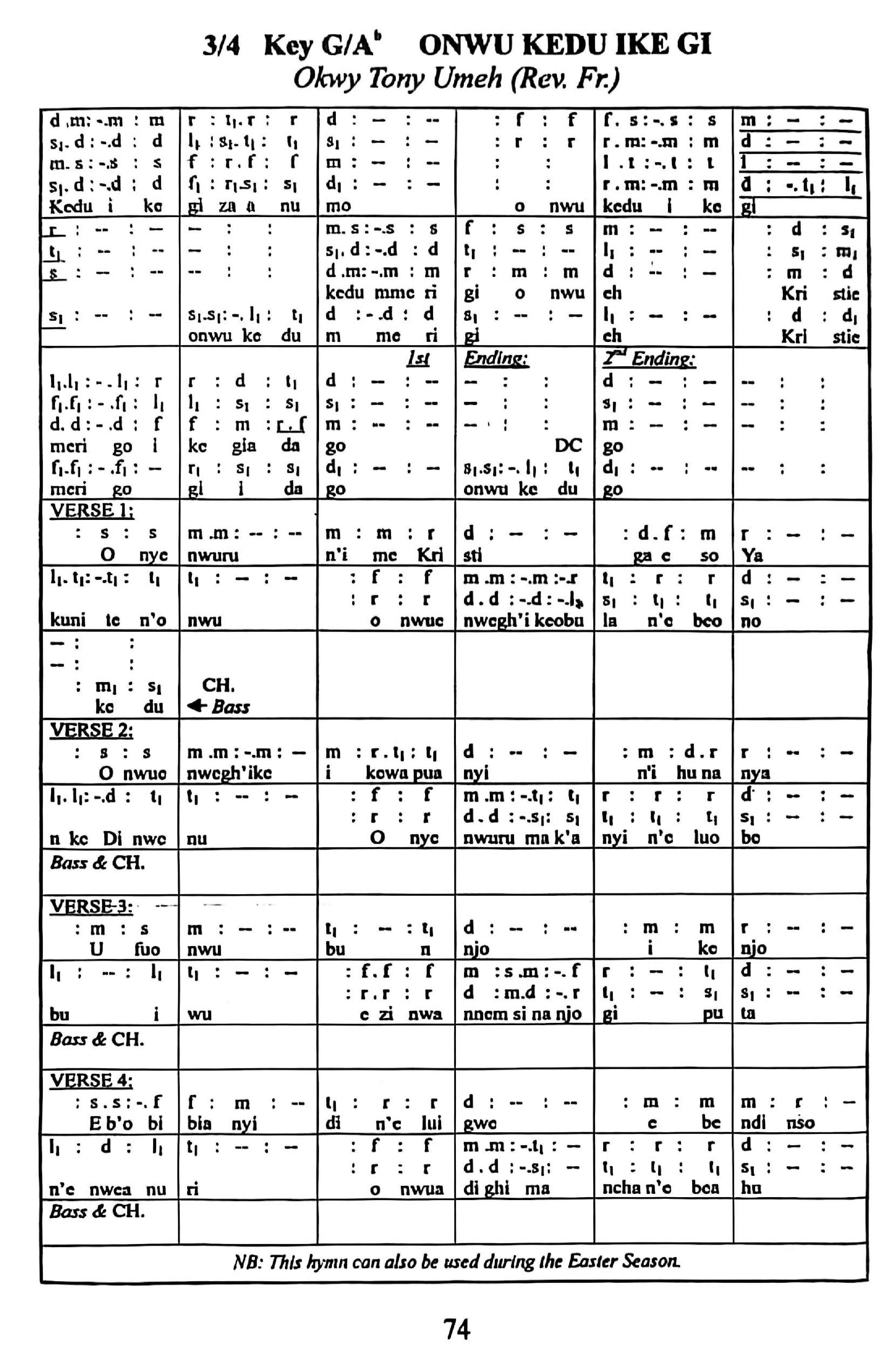 Onwu Kedu Ike Gi - Choir Script PDF Thumbnail