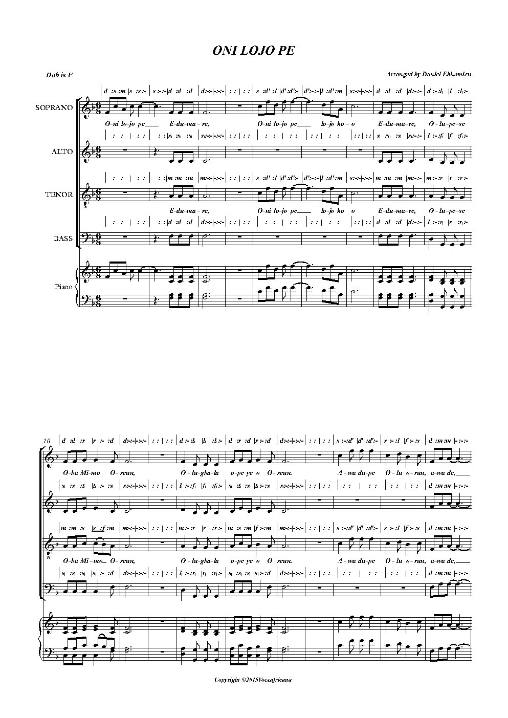 ONI LOJO PE - Choir Script PDF Thumbnail