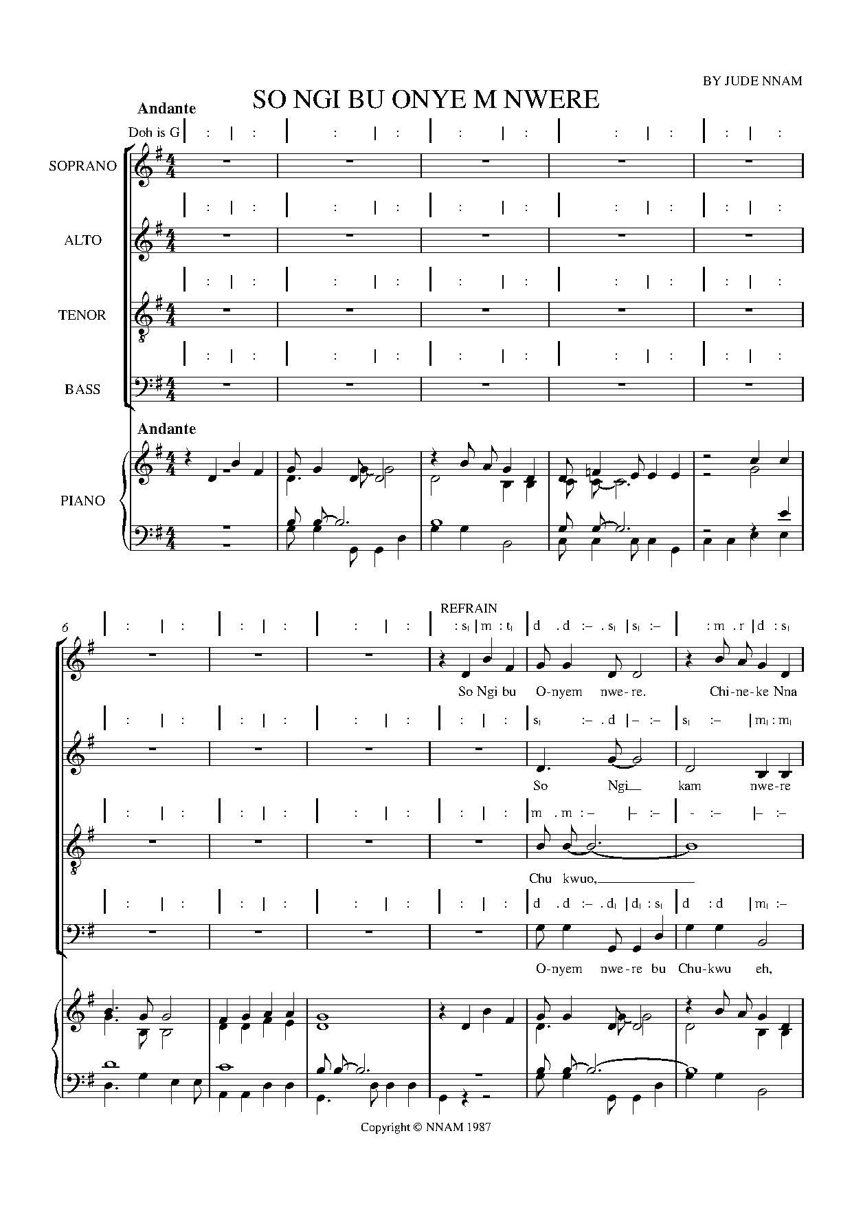 (Com) So Ngi Ka M Nwere Chineke - Download Choir Script PDF