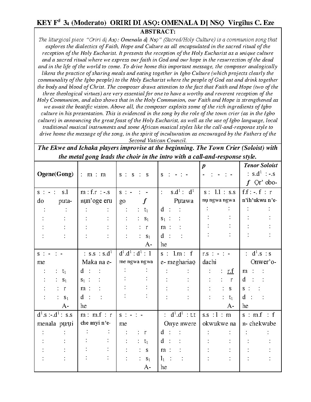 ORIRI DI ASỌ: OMENALA DỊ NSỌ - Choir Script PDF Thumbnail