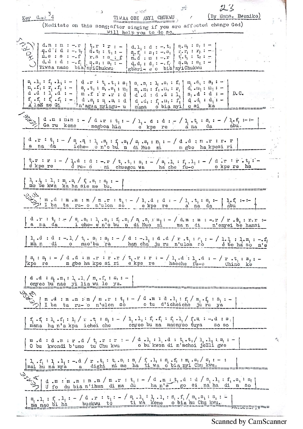 (Com) Tiwaa Obi Anyi Chukwu - Download Choir Script PDF