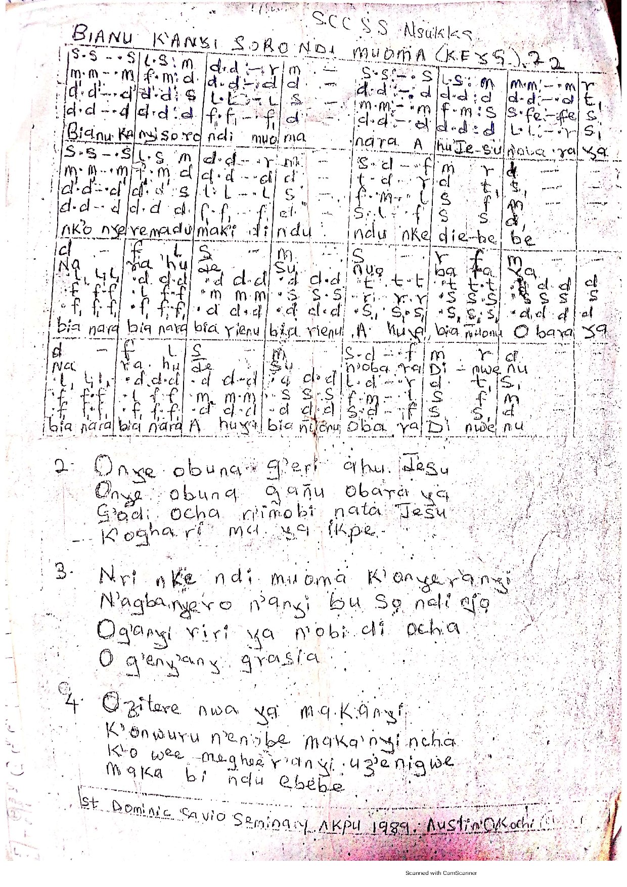 (Com) Bianu K'anyi Soro - Download Choir Script PDF
