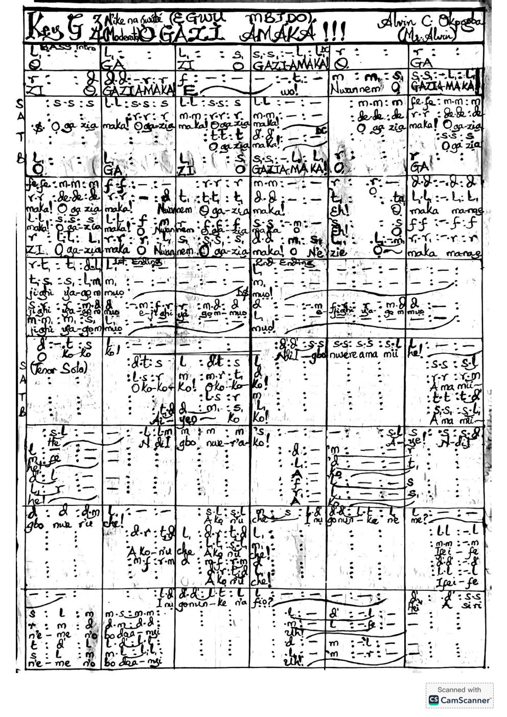 ÒGÀZÌ ÀMÁKÁ !!! - Choir Script PDF Thumbnail