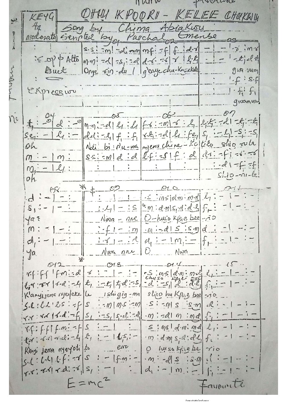 OHU KPOORI - KELEE CHUKWU - Choir Script PDF Thumbnail