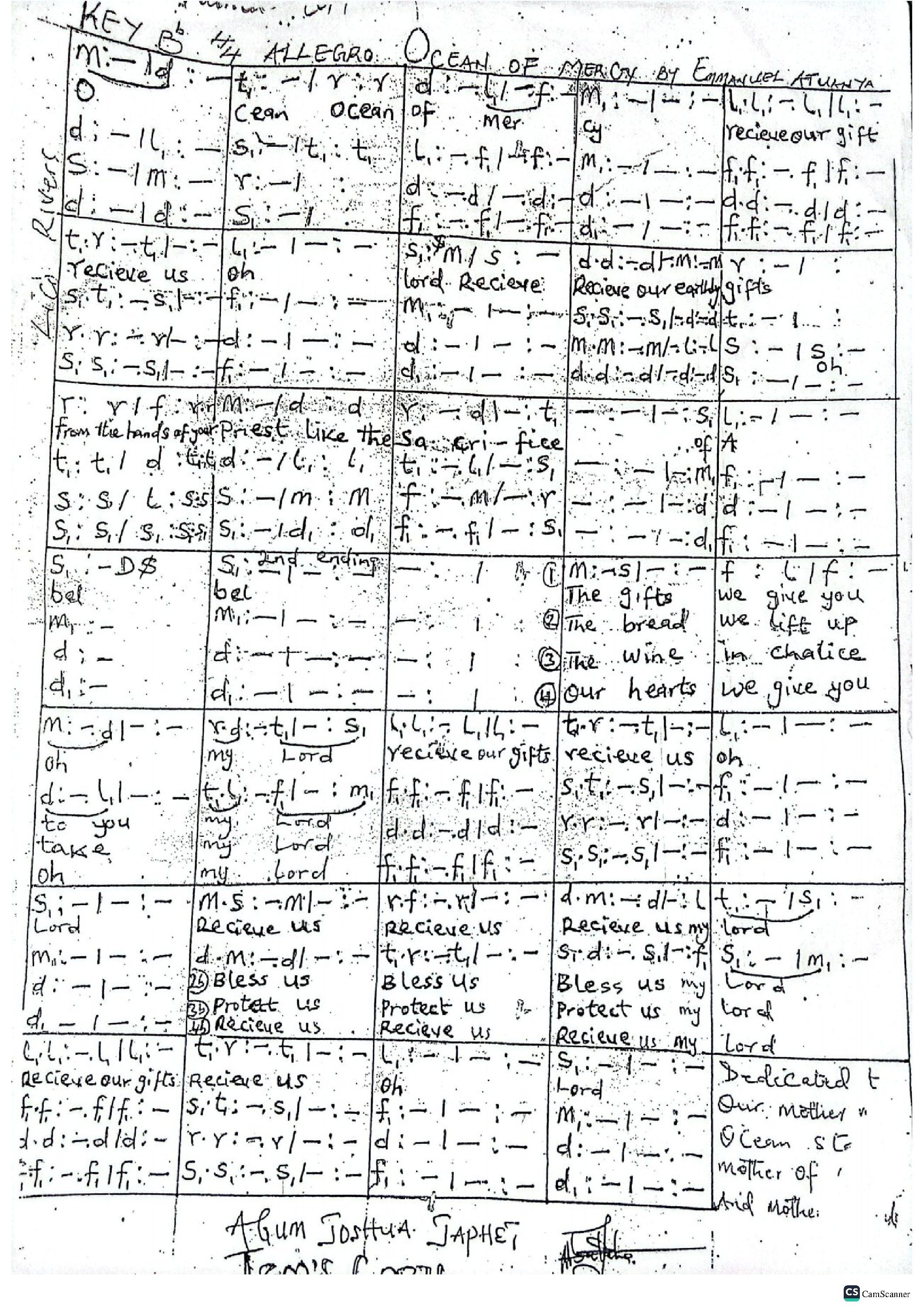 OCEAN OF MERCY - Choir Script PDF Thumbnail