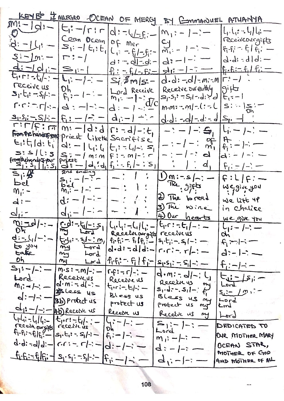 OCEAN OF MERCY - Choir Script PDF Thumbnail