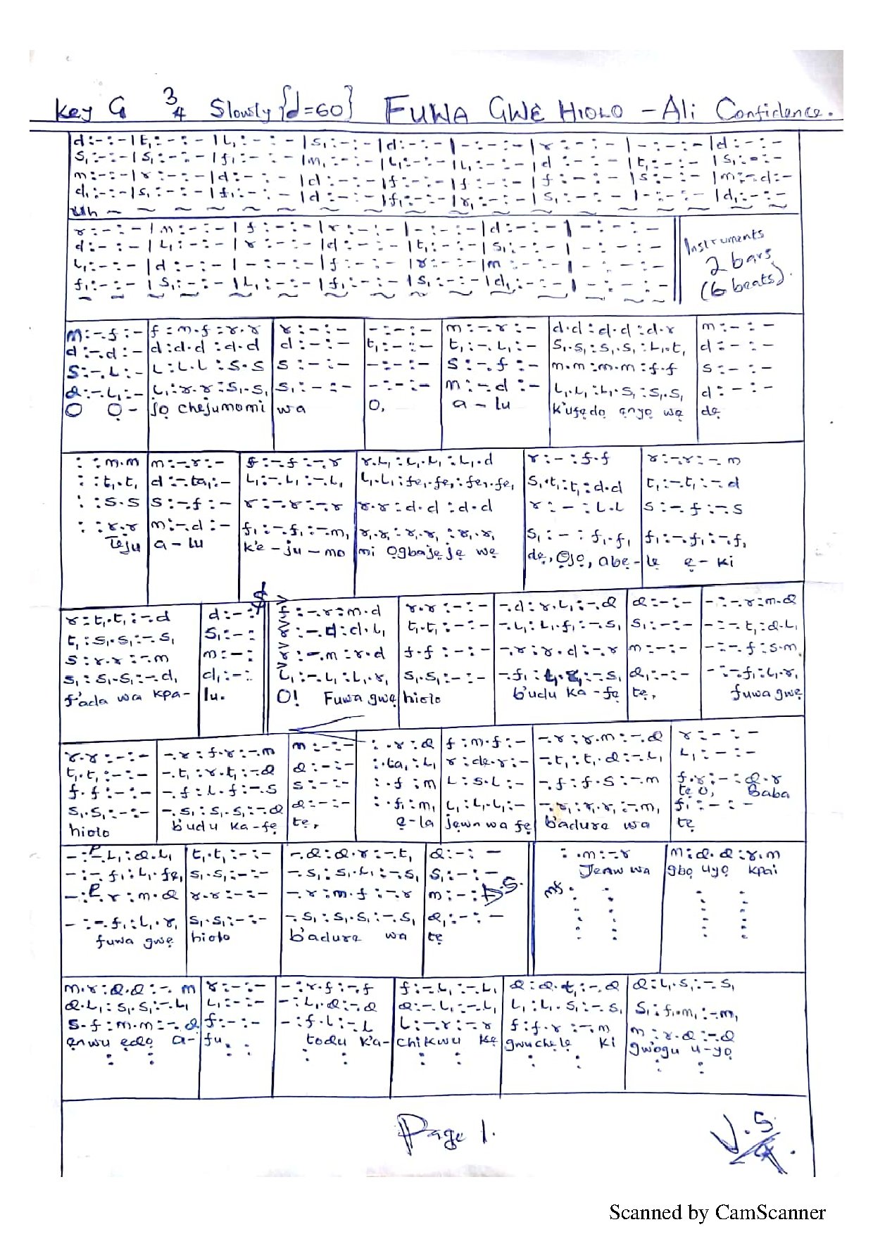 (Com) Fuwa Gwe Hiolo - Download Choir Script PDF