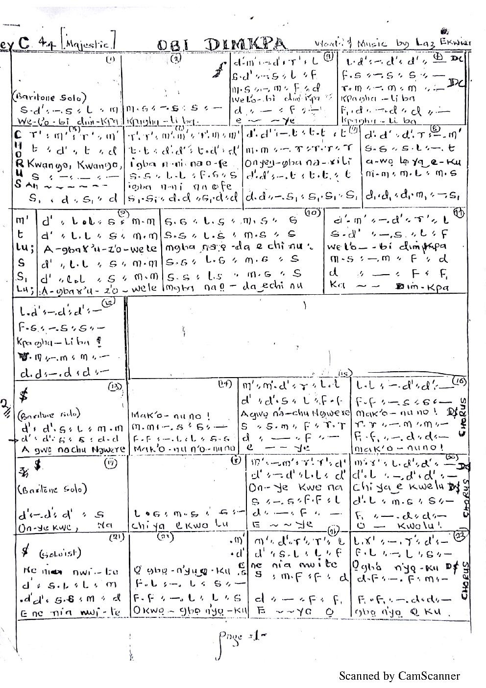 OBI DIMKPA - Choir Script PDF Thumbnail