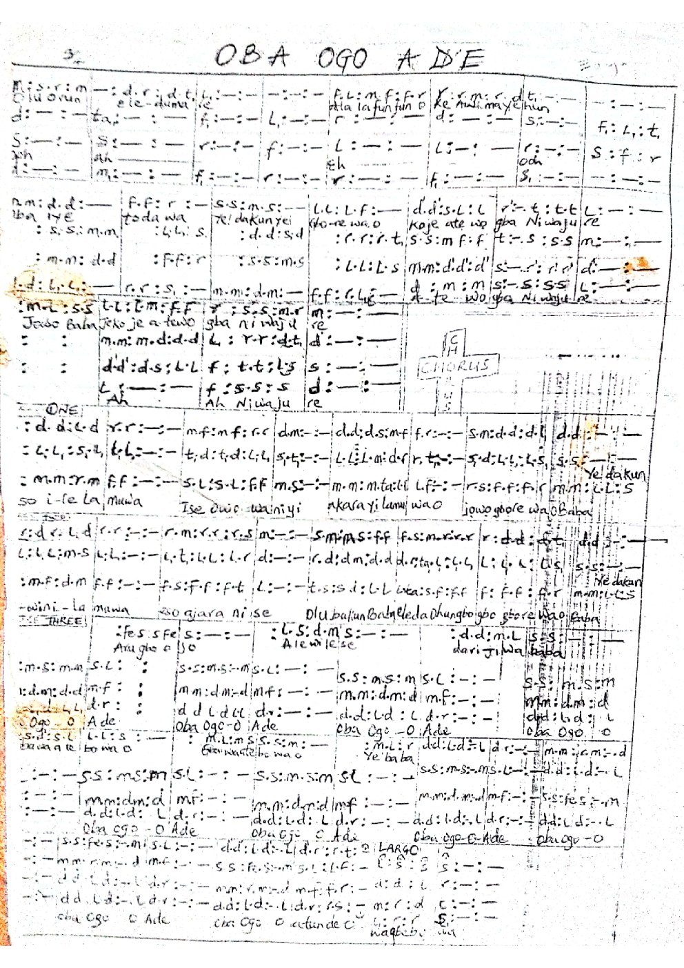 Oba Ogo Ade - Choir Script PDF Thumbnail