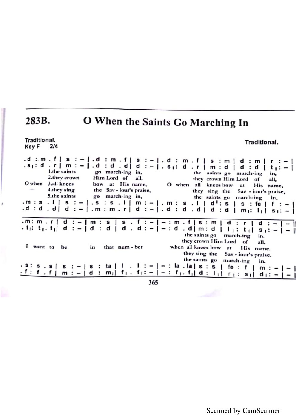 O when the Saints go marching in - Choir Script PDF Thumbnail