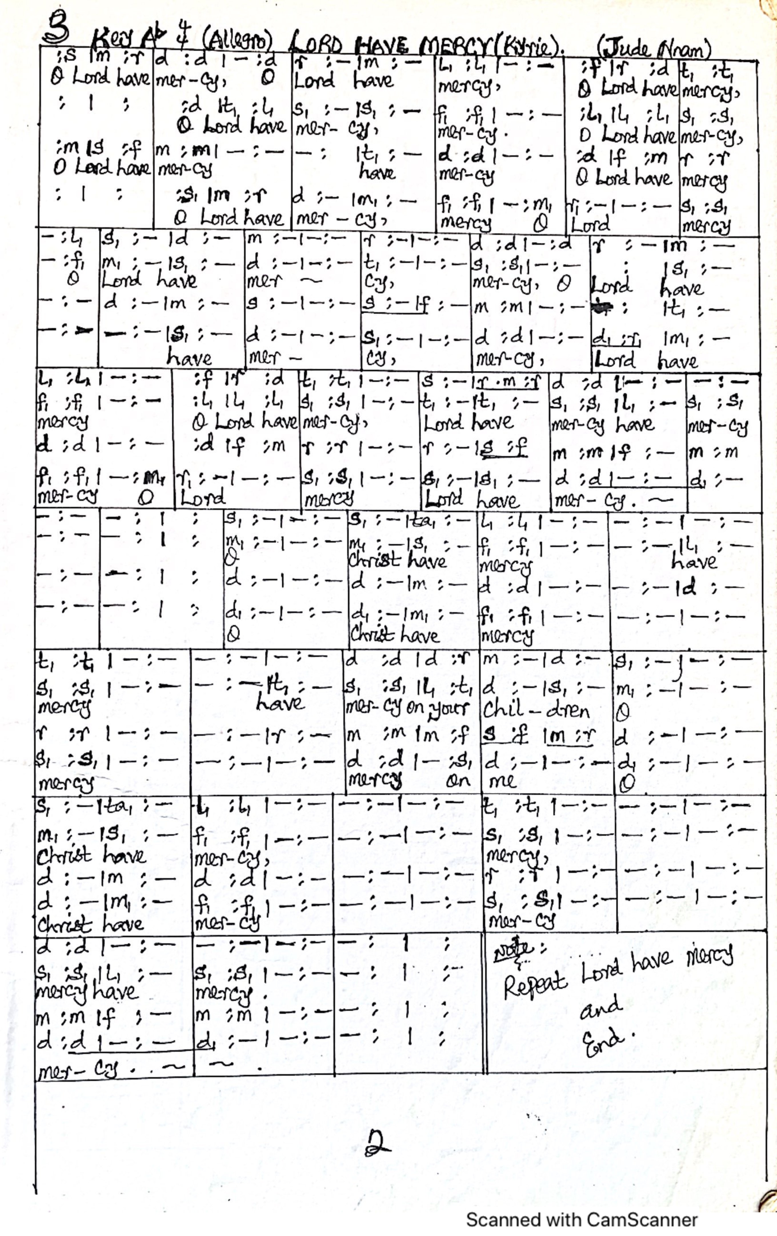 LORD HAVE MERCY (Kyrie) - Choir Script PDF Thumbnail