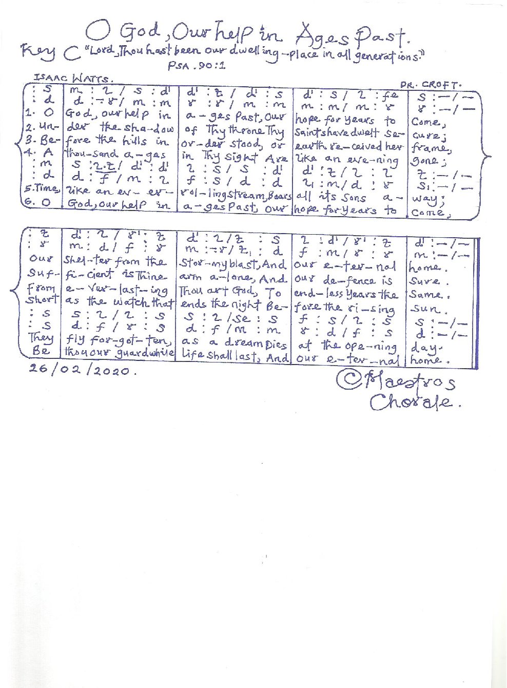 O God, Our Help in Ages Past. - Choir Script PDF Thumbnail